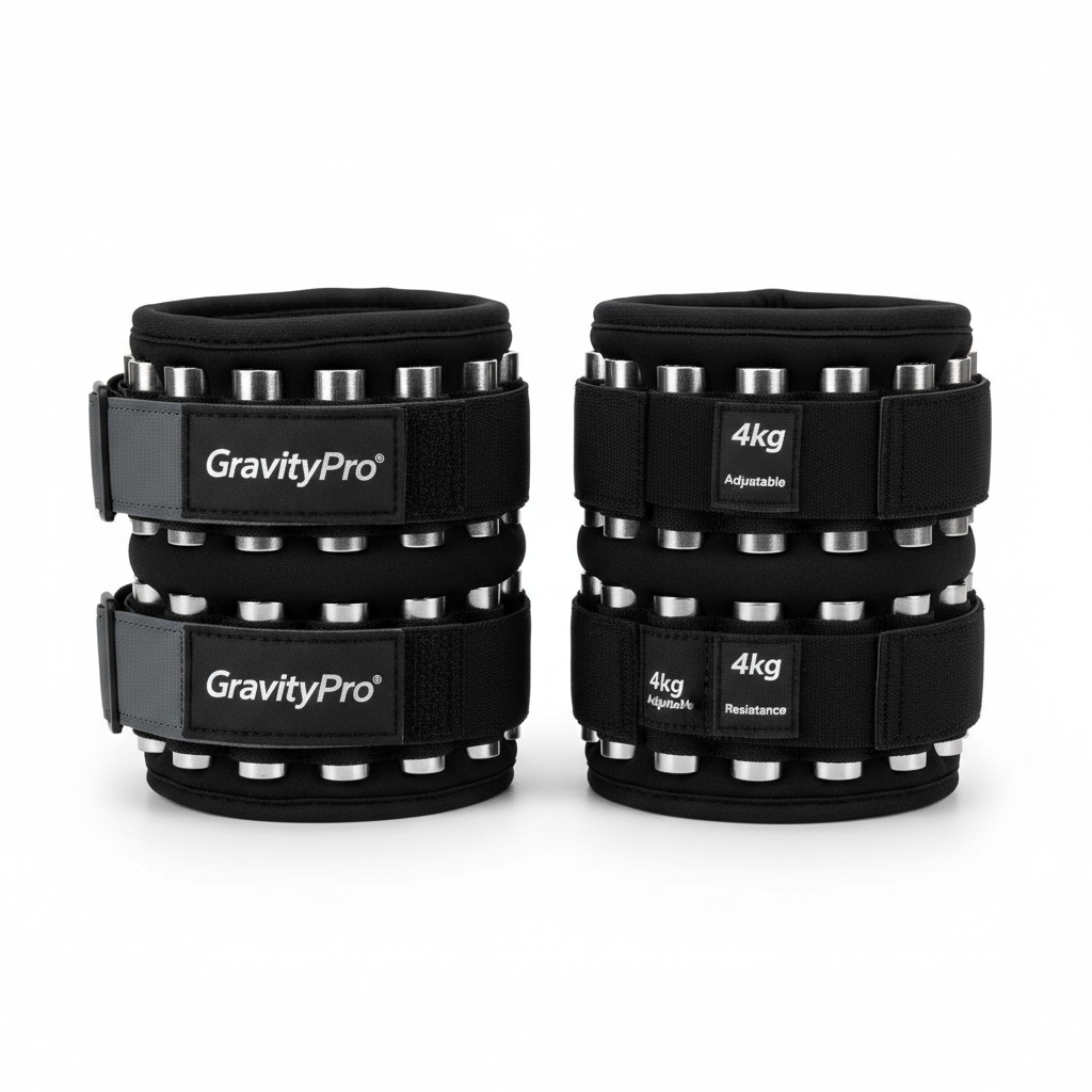 GravityPro Adjustable Ankle Weights 4kg Pair
